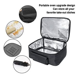 Portable Food Warmer, Portable Oven for Car Lunch Box 12V Heated Lunch Boxes for Car Work, Trip, Camping Personal Food Heater (Black)