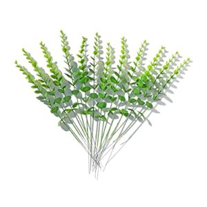 mandy's 12pcs green artificial eucalyptus leaves with individual stem for flower bouquet centerpiece home wedding decorations