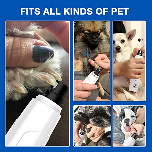 Bonve Pet Dog Nail Grinder, Upgraded Cat Dog Nail Trimmers Super Quiet Dog Nail Clipper with 2 Grinding Wheels, USB Rechargeable Pet Nail Clippers for Small Large Cats Dogs Breed Nails