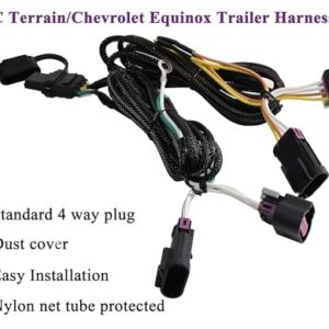 Oyviny Custom 4 Pin 56094 Trailer Wiring Harness for 2010-2017 GMC Terrain/Chevrolet Equinox, Terrain Trailer Hitch Wiring Kit