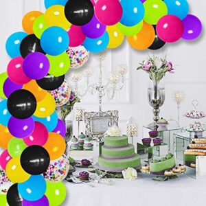 90s 80s 70s 60s 50s Theme Party Decorations Balloon Garland Arch Kit, 117pcs Colorful 90'S 80'S 70'S 60'S 50'S Throwback Party Balloon Arch Supplies Kit for Retro Hip Hop Birthday Party