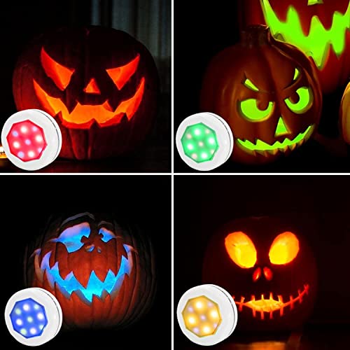 UYICOO LED Puck Lights with Remote Control, Wireless Color Changing Dimmable Under Cabinet Lighting, 3500K USB Rechargeable Battery Lights with Timing, Under Counter Lights for Closet