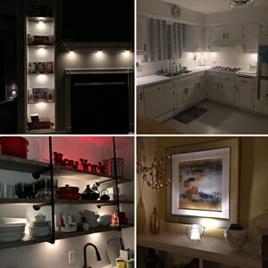 UYICOO LED Puck Lights with Remote Control, Wireless Color Changing Dimmable Under Cabinet Lighting, 3500K USB Rechargeable Battery Lights with Timing, Under Counter Lights for Closet