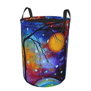 umbrelo life tree large laundry hamper, colorful laundry basket dorm creative trees dirty cloth hampers waterproof with leather handle, for bathroommedium