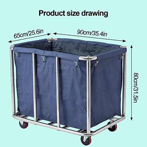 XIJIXILI Laundry Basket with Wheels,Heavy Duty Commercial Laundry Cart 12 Bushel (400L) Large Industrial Rolling Laundry Cart Hamper with Removable Liner Bag 300 LBS Weight Capacity