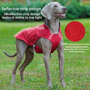 FamilyQL Dog Coat Water-Resistant Windproof with Reflective Trim Dog Jacket Warm Fleece Lined Anti-Tear Adjustable Outdoor Dog Clothes for Small Medium Large and Extra Large Dogs (Grey, Medium)