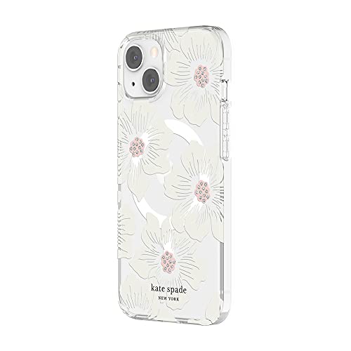 kate spade new york Protective Hardshell Case for MagSafe for iPhone 13 - Hollyhock Floral Clear