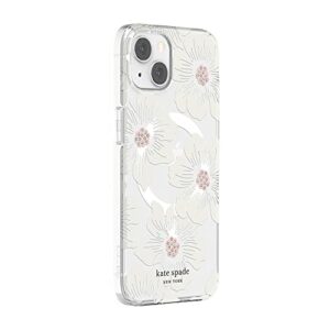 kate spade new york Protective Hardshell Case for MagSafe for iPhone 13 - Hollyhock Floral Clear