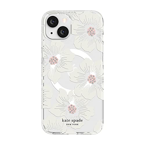 kate spade new york Protective Hardshell Case for MagSafe for iPhone 13 - Hollyhock Floral Clear