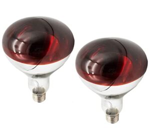 qixivcom 2-packs 275w heat lamp bulb infrared heating bulbs dark red light glass heat lamp e26 waterproof anti-explosion thickened bulbs for piglet chicken duck birds bathroom light therapy use