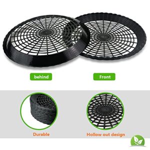 WYOMER 15 Pack 10'' White Plastic Paper Plate Holder, Hollow Paper Plate Special Holder,Imitation Rattan Weaving Reusable Plate Holder (Black)