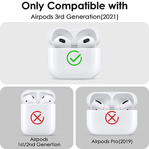 Case for Airpods 3 (2021), Filoto Silicone Airpod 3rd Generation Case Cover with Bracelet Keychain, Cute Protective Case for Apple Air Pod 3 Wireless Charging Case Women Girl (Dark Leopard)