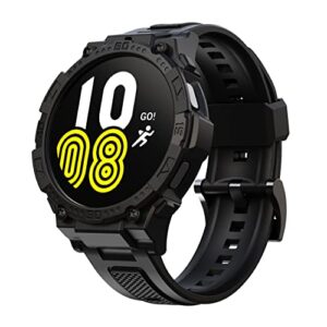 gelishi compatible with galaxy watch 5, 4 band case 44mm men women, rugged protective protector military sport for 5/4 44mm, black