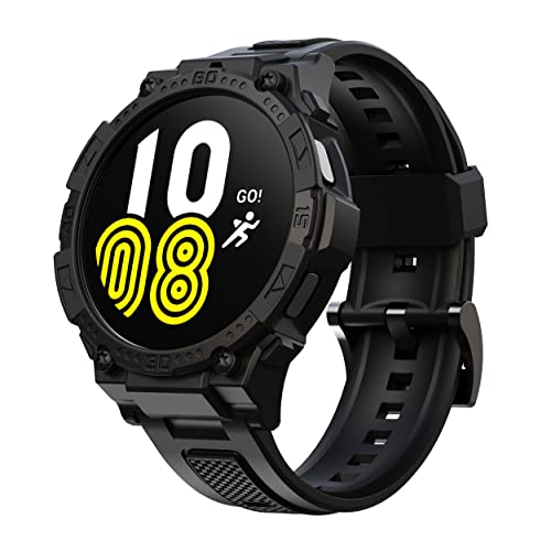 GELISHI Compatible with Galaxy Watch 5, 4 Band Case 44mm Men Women, Rugged Protective Protector Military Sport for 5/4 44mm, Black