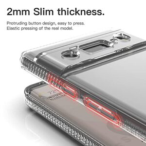 HAII Clear Case for Google Pixel 6, Slim Thin Flexible TPU Shock-Absorbing Soft Crystal Clear Lightweight Shockproof Protective Case Cover for Google Pixel 6 (Clear)