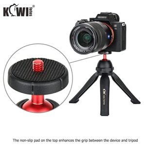 Cell Phone Tripod Mount Camera Grip with Detachable Bluetooth Shutter Remote Control + Vlog Mini Tabletop Tripod with Handgrip for Compact Mirrorless DSLR Camera Selfie Stick