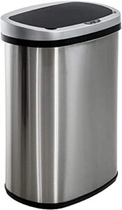 hhs kitchen trash can with lid 13 gallon 50 l stainless steel automatic garbage can bedroom home office touch free high-capacity rubbish bin,soft closure fingerprint proof waste bin