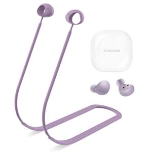 suihuoji galaxy buds 2 strap, soft silicone special anti-skid design sports anti lost strap lanyard accessories only compatible with samsung galaxy buds 2 earbuds neck rope cord - lilac