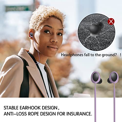 SUIHUOJI Galaxy Buds 2 Strap, Soft Silicone Special Anti-Skid Design Sports Anti Lost Strap Lanyard Accessories ONLY Compatible with Samsung Galaxy Buds 2 Earbuds Neck Rope Cord - Lilac