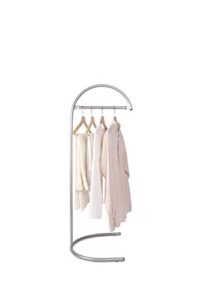 vegaindoor half moon metal clothes rack strong garment rack, industrial clothing rack,heavy duty clothes rack,portable clothing rack hanging clothes rack for small spaces and rooms,metallic gray