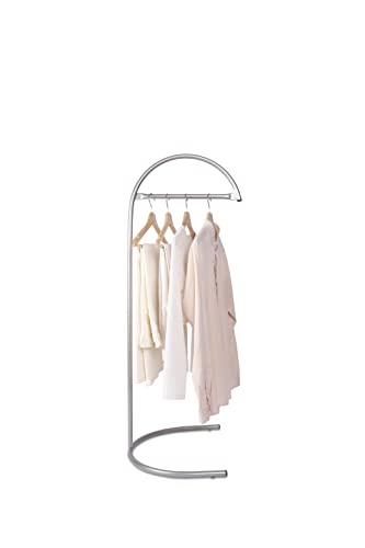 VEGAINDOOR Half Moon Metal Clothes Rack Strong Garment Rack, Industrial Clothing Rack,Heavy Duty Clothes Rack,Portable Clothing Rack Hanging Clothes Rack for Small Spaces and Rooms,Metallic Gray