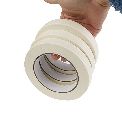 FKEYTO 3 Pack White Masking Tape - 0.7 inch x 55yds. General Purpose Painters Tape for Safe Wall Painting,Office,Labeling, Edge Finishing