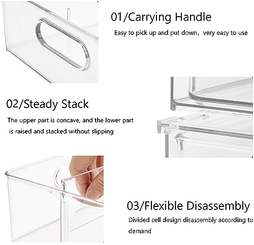 YouLike 1pack Stackable Refrigerator Organizer Bins with Pull-Out Drawer， Fridge Drawers Containers， Refrigerator, Freezer, Vanity & Fridge Organization and Storage