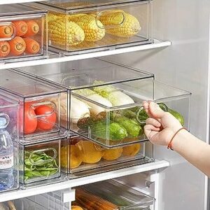 YouLike 1pack Stackable Refrigerator Organizer Bins with Pull-Out Drawer， Fridge Drawers Containers， Refrigerator, Freezer, Vanity & Fridge Organization and Storage