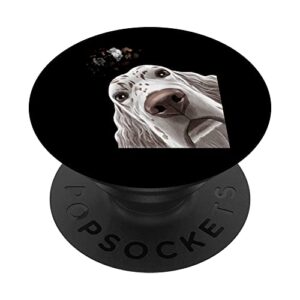 funny curious dog english setter popsockets swappable popgrip