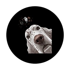 Funny Curious Dog English Setter PopSockets Swappable PopGrip