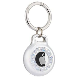 case-mate airtag keychain holder - durable hard shell airtag key ring - case for apple air tag w/ heavy duty keychain - protective airtag holder for dog collar, key, luggage, kid's backpack - stardust