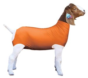 guhuikushow pro orange spandex goat tube for show goats - show livestock supplies: goat covers & blankets (medium)