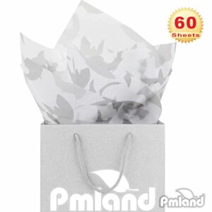 PMLAND Premium Quality Gift Wrap Printed Tissue Paper - Gray Shark Patterned - 15 Inches X 20 Inches 60 Sheets