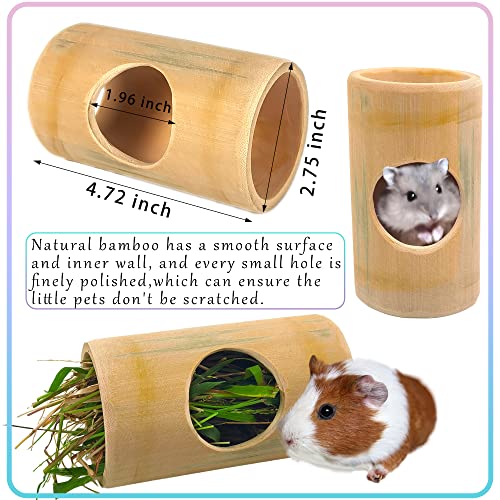 Hamster Guinea Pig Toys, Natural Bamboo Rat Chinchilla Chew Toys for Teeth Care, Exercise Accessories Toys for Rabbit Bunny and Small Pets…