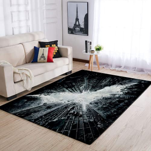 oHome Design Bat-Man Area Rug Superhero Movie Floor Decor (Large)