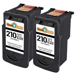 Houseoftoners Remanufactured Canon Pg-210XL Black Ink Cartridge Replacement, High Yield 210xl Ink Cartridge forPixma iP2700, iP2702, MP240, MP250, MP270, MP280, MP480, MP490, MP495-2 Pack (Black)