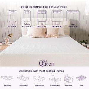 NapQueen Queen Mattress, 12 Inch Elizabeth Cooling Gel Memory Foam Mattress, Queen Bed Mattress in a Box, CertiPUR-US Certified, Medium Firm, Breathable & Washable Soft Fabric Cover