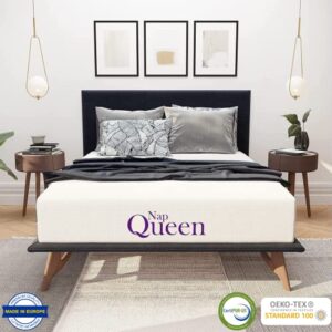 NapQueen Queen Mattress, 12 Inch Elizabeth Cooling Gel Memory Foam Mattress, Queen Bed Mattress in a Box, CertiPUR-US Certified, Medium Firm, Breathable & Washable Soft Fabric Cover