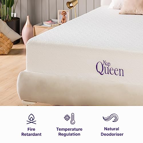 NapQueen Twin-XL Mattress, 10 Inch Elizabeth Cooling Gel Memory Foam Mattress, Twin-XL Bed Mattress in a Box, CertiPUR-US Certified, Medium Firm, Breathable & Washable Soft Fabric Cover