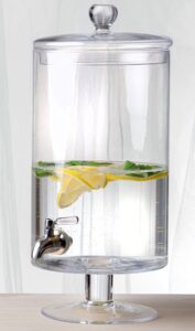 glass - beverage dispenser - cold drink dispencer - iced beverage server -2 gallon - 7.5 liter (256 fl. oz.) - with stainless steel spigot - knob - - by barski - made in europe