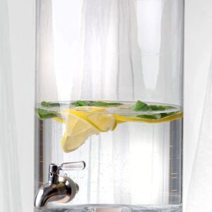 Glass - Beverage Dispenser - Cold Drink Dispencer - Iced Beverage Server -2 Gallon - 7.5 Liter (256 Fl. Oz.) - with Stainless Steel Spigot - Knob - - by Barski - Made in Europe