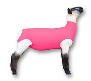 show pro pink spandex lamb tube for show sheep & lamb - show livestock supplies: sheep covers & blankets (medium)