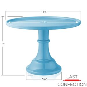 Last Confection Round Cake Stand in Blue, 11" Melamine Dessert Table Display for Birthdays, Holidays, Weddings