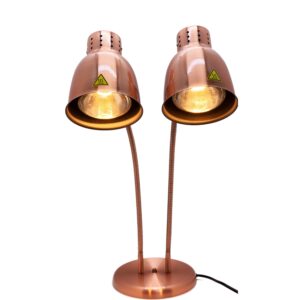 kouwo dual bulbs food heat lamp 500w food warmer light adjustable copper heating lamps for buffet restaurant kitchen parties freestanding (dual bulbs(110v))