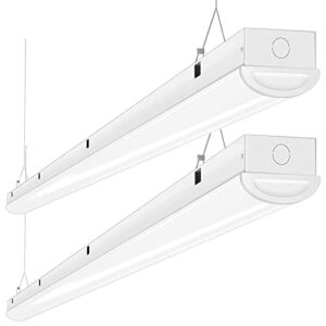 tycholite 110w led shop lights 8ft linear strip light, 12000lm, 5000k led light fixtures for garage warehouse supermarket, 8 foot led commercial ceiling lighting, fluorescent replacement, 2 pack