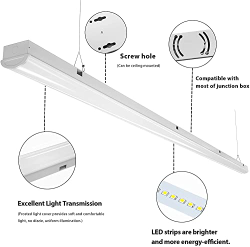 TychoLite 110W LED Shop Lights 8FT Linear Strip Light, 12000LM, 5000K LED Light Fixtures for Garage Warehouse Supermarket, 8 Foot LED Commercial Ceiling Lighting, Fluorescent Replacement, 2 Pack