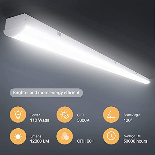 TychoLite 110W LED Shop Lights 8FT Linear Strip Light, 12000LM, 5000K LED Light Fixtures for Garage Warehouse Supermarket, 8 Foot LED Commercial Ceiling Lighting, Fluorescent Replacement, 2 Pack