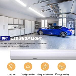 TychoLite 110W LED Shop Lights 8FT Linear Strip Light, 12000LM, 5000K LED Light Fixtures for Garage Warehouse Supermarket, 8 Foot LED Commercial Ceiling Lighting, Fluorescent Replacement, 2 Pack