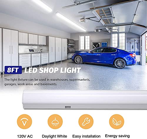 TychoLite 110W LED Shop Lights 8FT Linear Strip Light, 12000LM, 5000K LED Light Fixtures for Garage Warehouse Supermarket, 8 Foot LED Commercial Ceiling Lighting, Fluorescent Replacement, 2 Pack