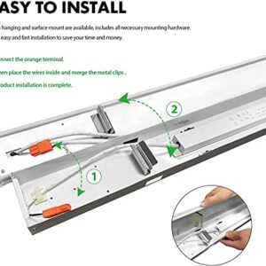 TychoLite 110W LED Shop Lights 8FT Linear Strip Light, 12000LM, 5000K LED Light Fixtures for Garage Warehouse Supermarket, 8 Foot LED Commercial Ceiling Lighting, Fluorescent Replacement, 2 Pack